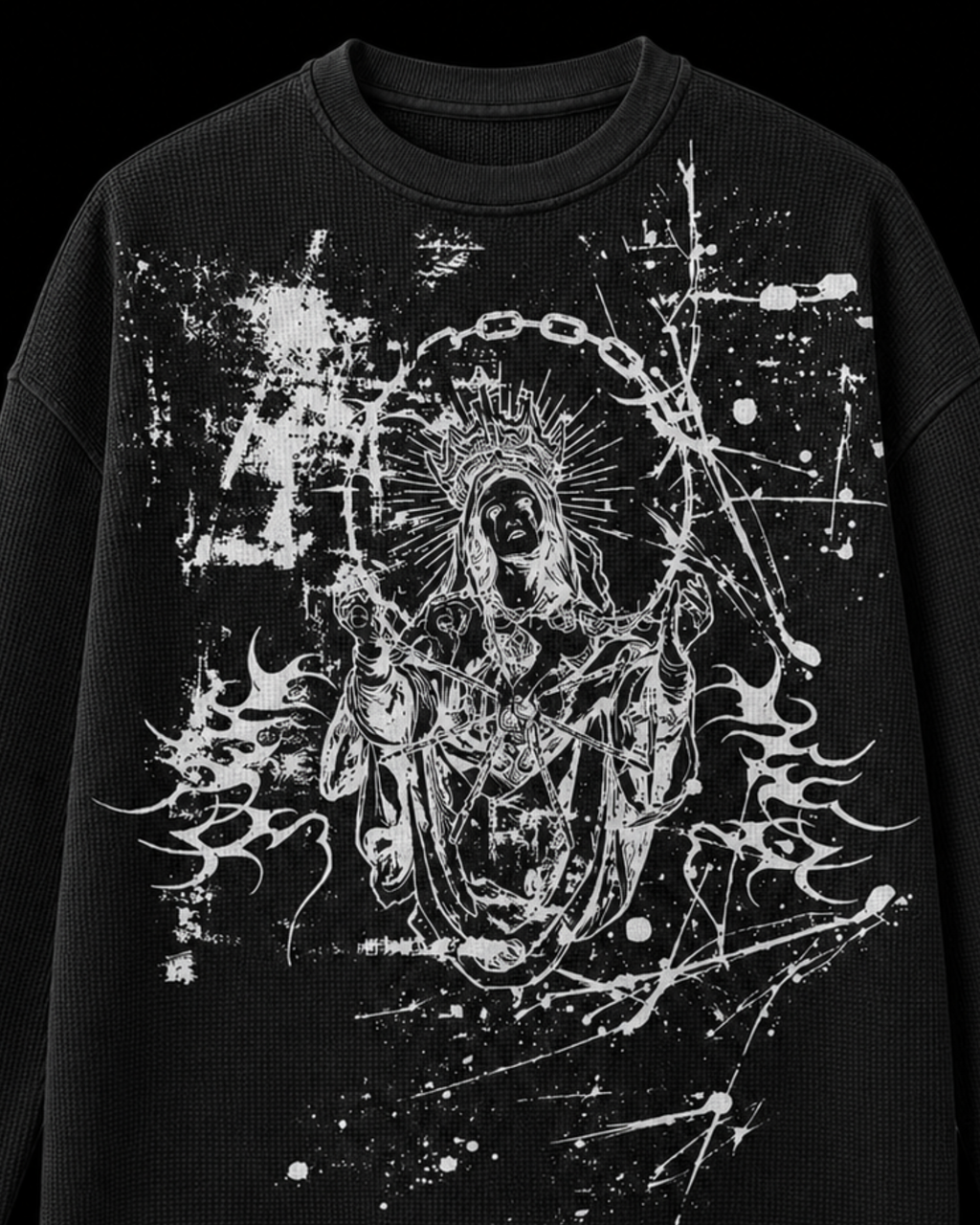 Saint Ruins Waffle Long Sleeve Tee